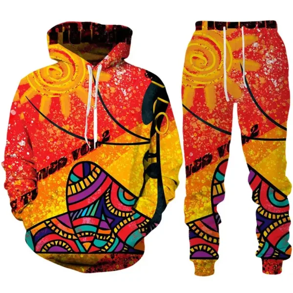Survêtement africain coloré pour homme au motif unique