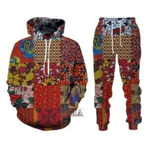 Survêtement décontracté avec motif africain pour homme