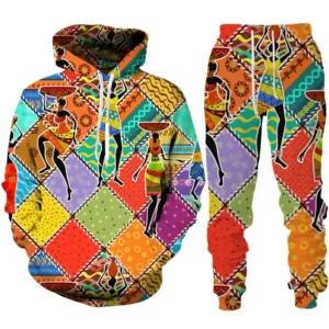 Survêtement géométrique africain pour homme