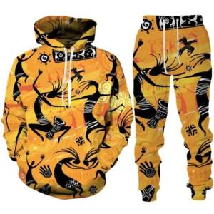 Survêtement africain homme avec motif jaune vibrant