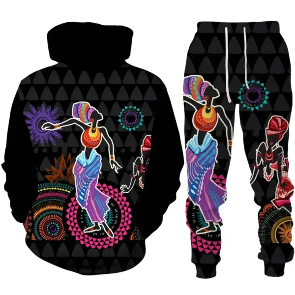 Survêtement Africain Noir avec motif traditionnel