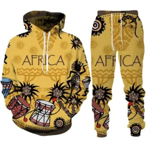 Survêtement africain homme motif Djembé