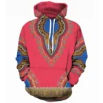 Sweat à capuche africain rouge pour homme