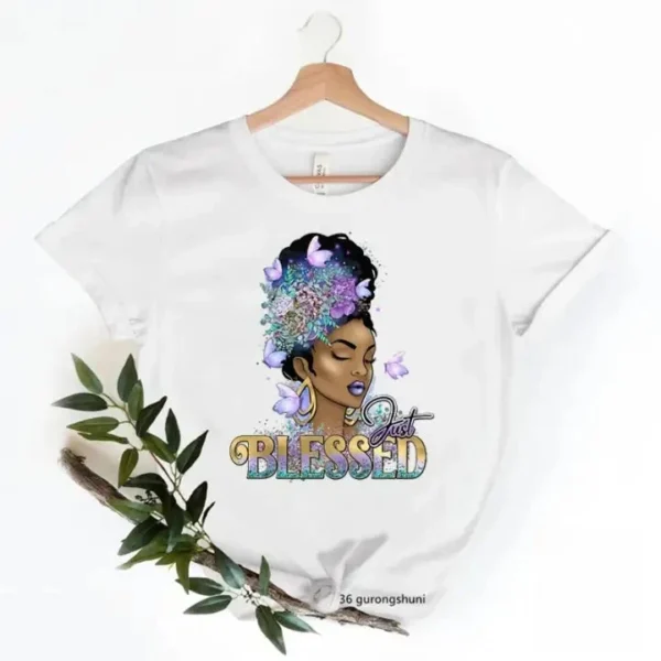 T-Shirt Africain avec message Black Queen pour femmes