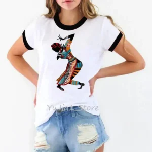 T-Shirt Africain Black Queen, motif unique et élégant