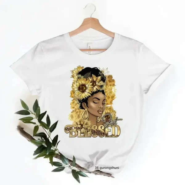 Tee-shirt Africain, motif Black Queen pour la mode