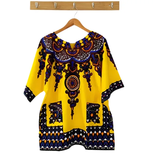 T-Shirt Africain en coton avec motifs brodés