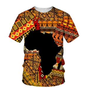 T-Shirt Africain avec carte de l'Afrique