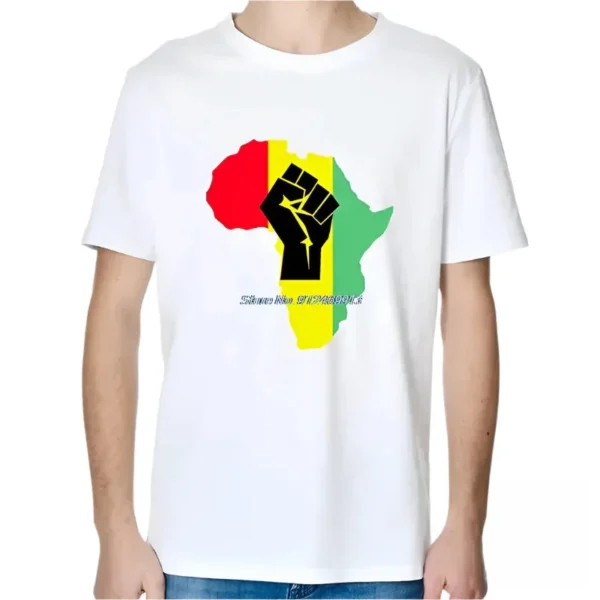 t-shirt-africain-carte-afrique-poing-leve-1 T-Shirt Africain avec carte d'Afrique et poing levé