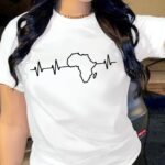 T-Shirt Africain Femme en Blanc