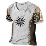 T-shirt au motif soleil et culture africaine