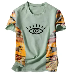 T-shirt en coton imprimé tribal lumineux