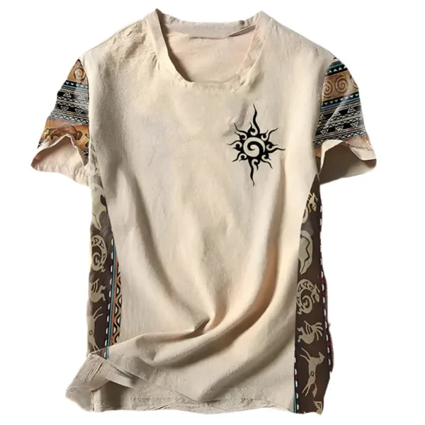 T-shirt tribal avec motifs ensoleillés