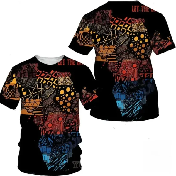 T-shirt africain aux motifs colorés tendance