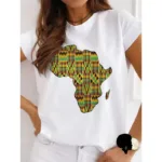 T-shirt noir avec carte d'Afrique