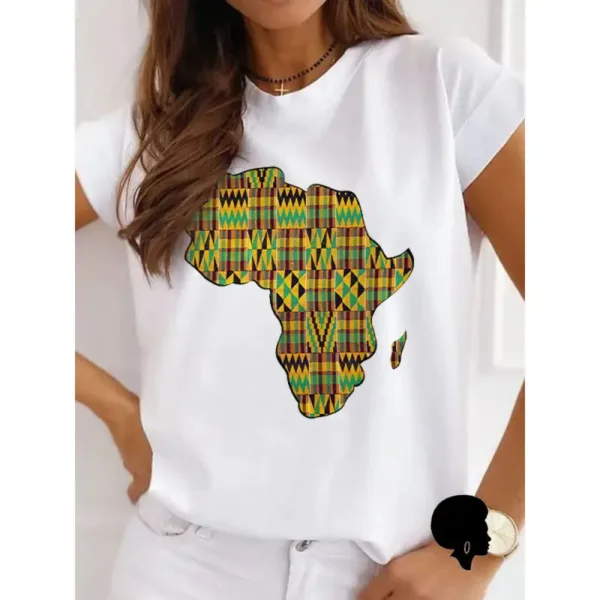 T-shirt noir avec carte d'Afrique