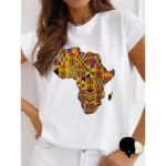 T-shirt coloré, motif carte Afrique