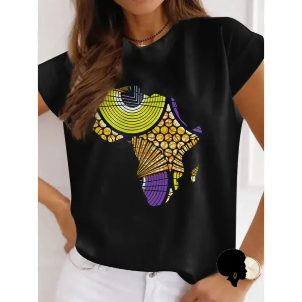 T-shirt casual avec motif Afrique