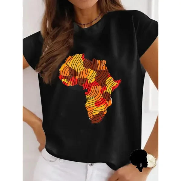 T-shirt original femme, carte Afrique