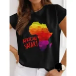 T-shirt artistique femme, carte Afrique