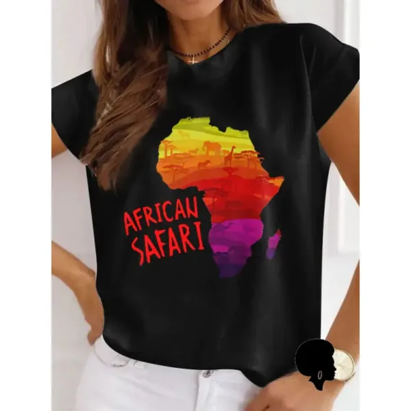 T-shirt artistique femme, carte Afrique