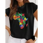 T-shirt moderne femme, carte Afrique