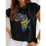T-shirt à message, carte du continent africain