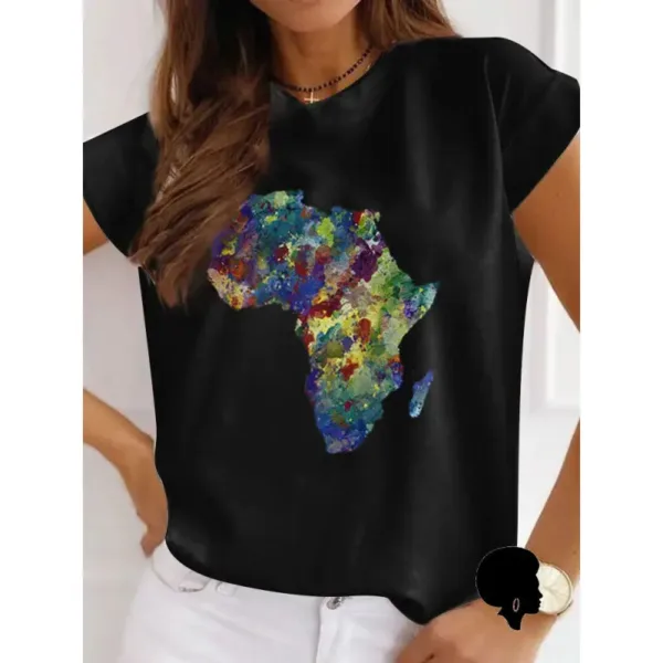 T-shirt à message, carte du continent africain