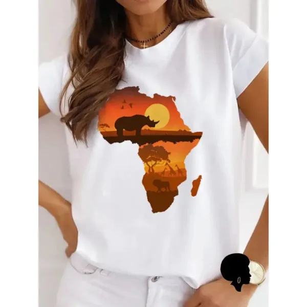 T-shirt pour femmes avec motif Afrique