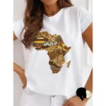 T-shirt carte de l'Afrique pour femmes