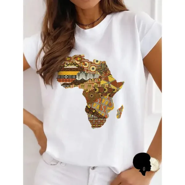 T-shirt carte de l'Afrique pour femmes