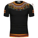 T Shirt coloré avec motifs africains pour homme