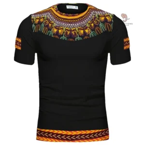 T Shirt coloré avec motifs africains pour homme