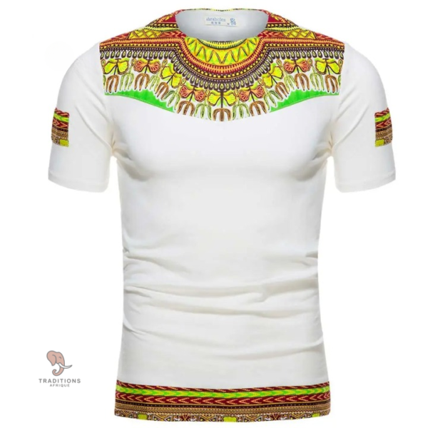 Mode masculine : T Shirt africain à col ouvert