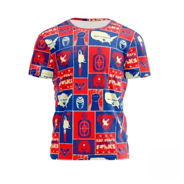 T-shirt ethnique aux couleurs chaudes et accueillantes