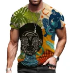 T Shirt Africain Motif pour Homme