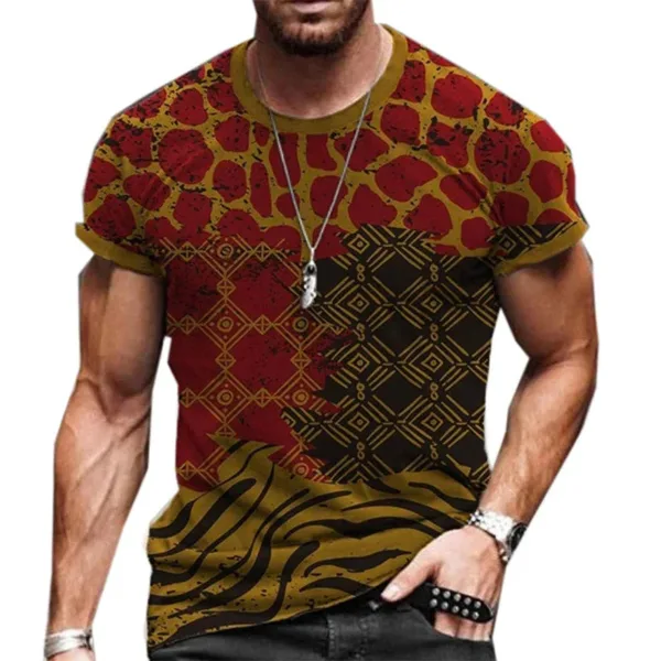 T Shirt Homme avec Style Ethnique Coloré