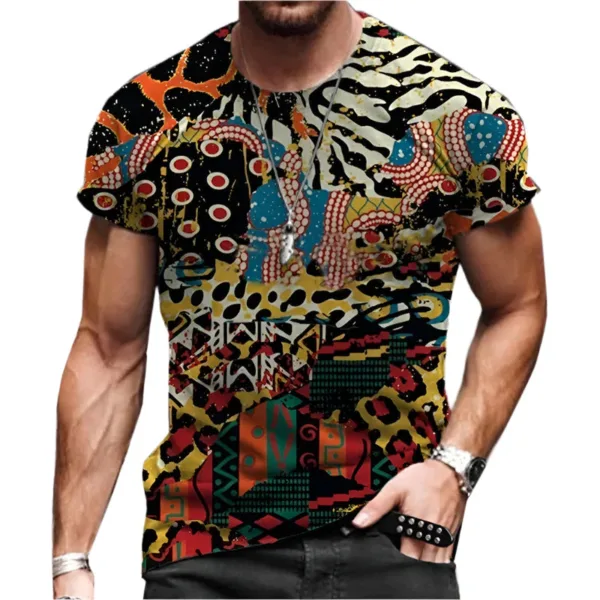 T Shirt Mode Homme avec Touches Culturelles