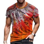 T Shirt Mode avec Imprimé Culturel Africain
