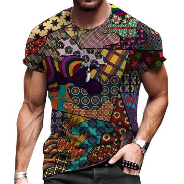 T Shirt Masculin aux Motifs Ethniques Africains