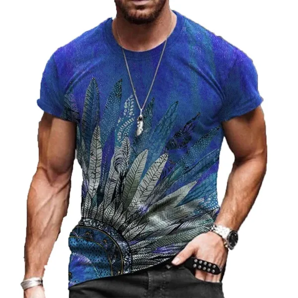 T Shirt au Motif Africain Moderne pour Homme