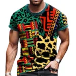 T Shirt avec Motif de Textile Africain