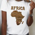 Tee-shirt africain pour femme en couleur noire