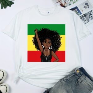 T-shirt africain femme en couleur noire