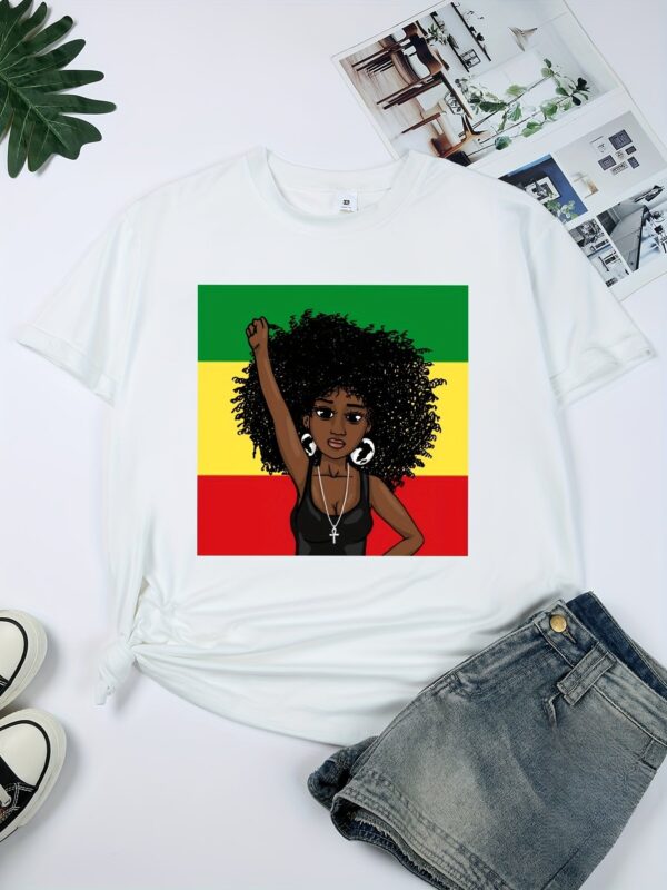 T-shirt africain femme en couleur noire