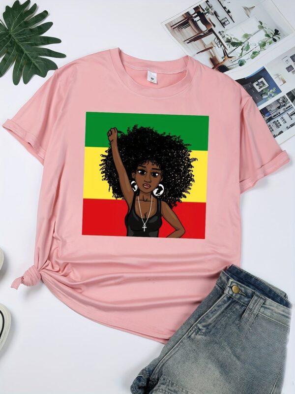 T-shirt noir pour femmes inspiré de l'Afrique