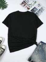 T-shirt femme en coton noir africain