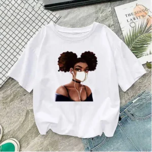 T shirt féminin avec design inspiré d'Afrique