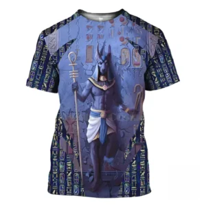 T-shirt noir avec motif œil d'Anubis