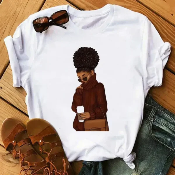 T Shirt à motif géométrique africain pour femmes